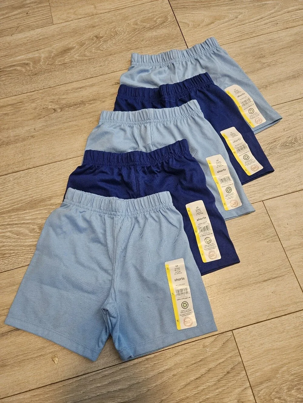 NWT Wonder Nation Toddler Boy Jersey Shorts Lot of 5 Size 3T Blue Navy...